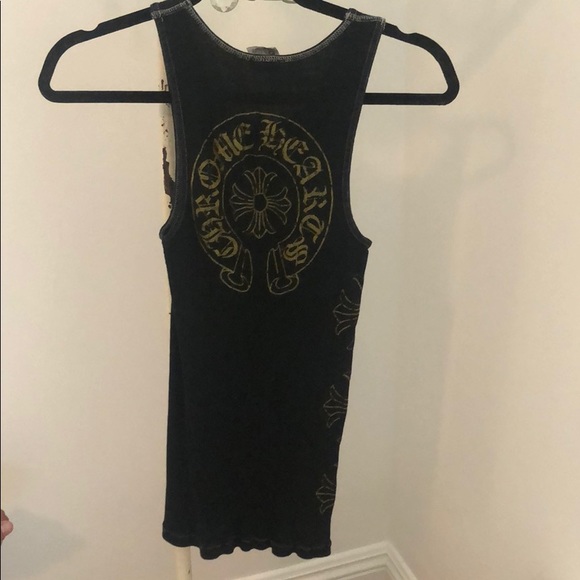 Chrome Hearts Tops - Chrome hearts black and gold tank top